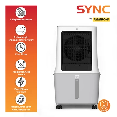 Gambar Krisbow Sync Smart Air Cooler 30 Liter 2400 CMH - Putih