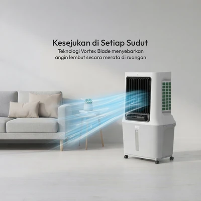 Gambar Krisbow Sync Smart Air Cooler 30 Liter 2400 CMH - Putih
