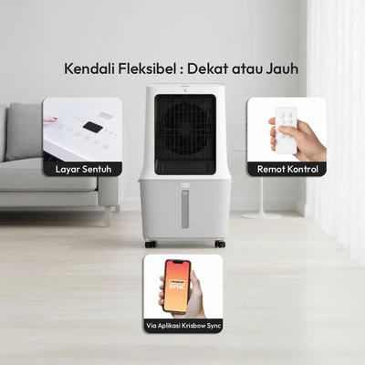 Gambar Krisbow Sync Smart Air Cooler 30 Liter 2400 CMH - Putih