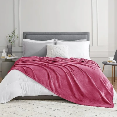 Gambar Sleeplite 150x200 cm Selimut Fleece Solid - Pink Fuschia