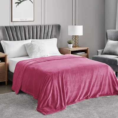 Gambar Sleeplite 150x200 cm Selimut Fleece Solid - Pink Fuschia