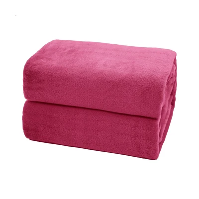 Gambar Sleeplite 150x200 cm Selimut Fleece Solid - Pink Fuschia