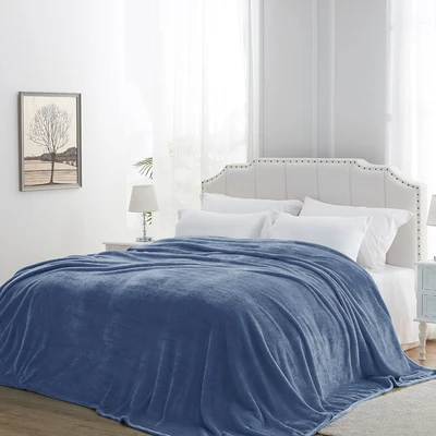 Gambar Sleeplite 150x200 cm Selimut Fleece Solid - Biru