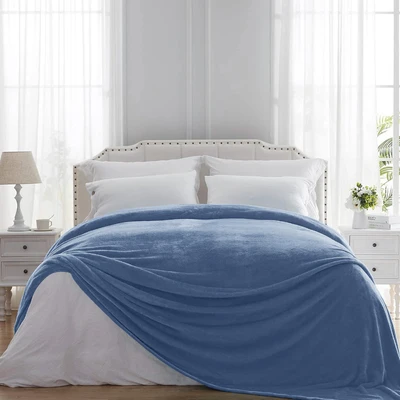 Gambar Sleeplite 150x200 cm Selimut Fleece Solid - Biru