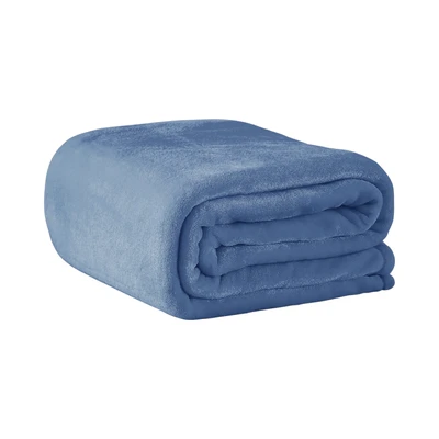 Gambar Sleeplite 150x200 cm Selimut Fleece Solid - Biru