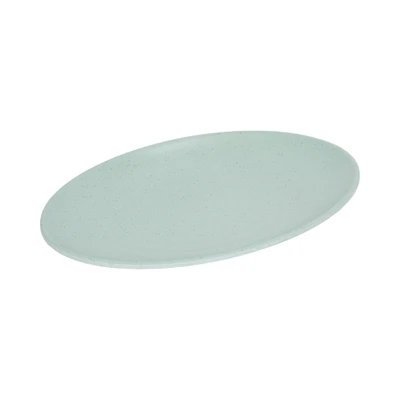 Gambar Krischef Piring Makan Melamine Oval 26 cm - Hijau Sage