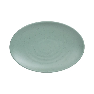 Gambar Krischef Piring Makan Melamine Oval 26 cm - Hijau Sage