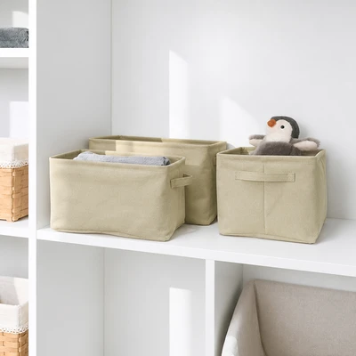 Gambar Stora Keranjang Penyimpanan Fabric Set 3 pcs - Krem Beige