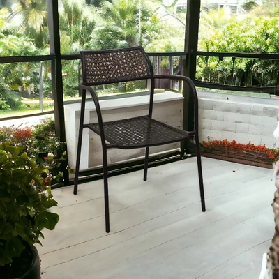 Gambar Soleil Hiro Kursi Teras Berlengan - Cokelat Sandy Coffee