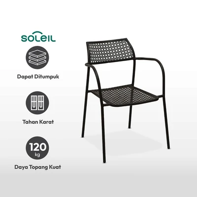 Gambar Soleil Hiro Kursi Teras Berlengan - Cokelat Sandy Coffee