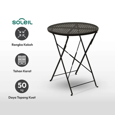 Gambar Soleil Hiro Meja Taman Lipat 60 cm - Coffee