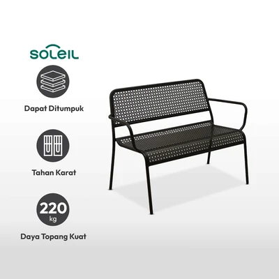 Gambar Soleil Hiro Bangku Taman 3 Dudukan - Cokelat Sandy Coffee