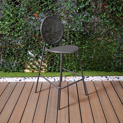 Gambar Soleil Preston Kursi Bar Metal Stacking - Cokelat Sandy Coffee
