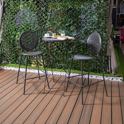 Gambar Soleil Preston Kursi Bar Metal Stacking - Cokelat Sandy Coffee