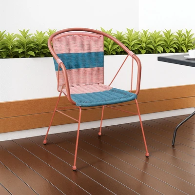 Gambar Soleil Merry Kursi Teras Rattan - Merah/Biru