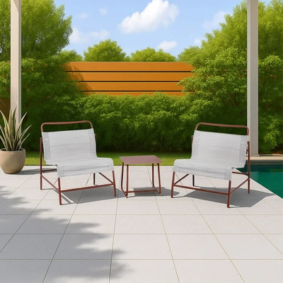 Gambar Soleil Merlot Kursi & Meja Teras Set 3 pcs - Krem