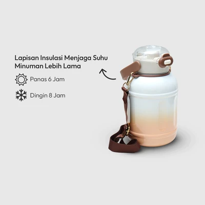 Gambar Appetite Barnet Botol Vacuum Flask Stainless Steel 1.2 Liter - Cokelat Coffee