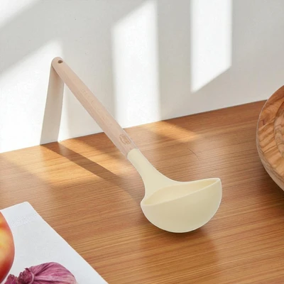 Gambar Culinart Sendok Sup Silikon - Krem Beige