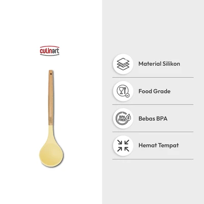 Gambar Culinart Sendok Sup Silikon - Krem Beige