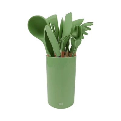 Gambar Kris Peralatan Masak Dengan Holder Set 10 pcs - Hijau Avocado