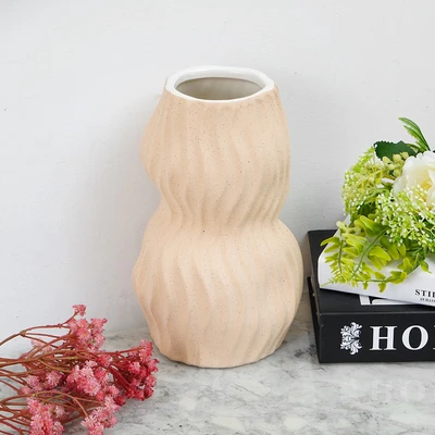 Gambar Informa Artsy Vas Bunga Keramik 14.5x14.5x24.5 cm - Oranye