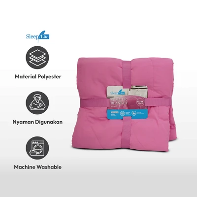 Gambar Sleeplite 150x200 cm Selimut Microfiber Summer Solid - Pink Flamingo