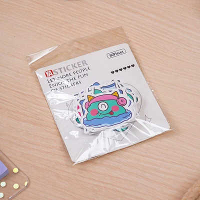 Gambar Ataru Stiker Monster Series Set 60 pcs - Hijau