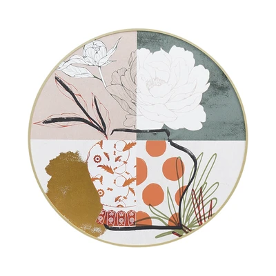 Gambar Informa Lukisan Kanvas Handmade & Print Round Patches 80.8x80.8 cm - Mix
