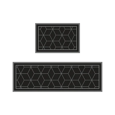 Gambar Forhom Keset Dapur PVC Grid 40x120 cm Set 2 pcs - Hitam