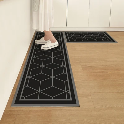 Gambar Forhom Keset Dapur PVC Grid 40x120 cm Set 2 pcs - Hitam