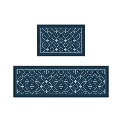 Gambar Forhom Keset Dapur PVC Circle 40x120 cm Set 2 pcs - Biru