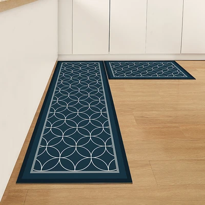Gambar Forhom Keset Dapur PVC Circle 40x120 cm Set 2 pcs - Biru