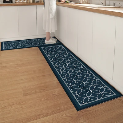Gambar Forhom Keset Dapur PVC Circle 40x120 cm Set 2 pcs - Biru