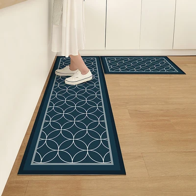 Gambar Forhom Keset Dapur PVC Circle 40x120 cm Set 2 pcs - Biru