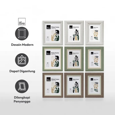 Gambar Arthome Bingkai Foto Meja Plastik 8R V1 - Cokelat