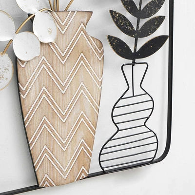 Gambar Informa Hiasan Dinding Multi Plant Besi & Kayu 40x60.3 cm - Mix