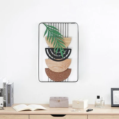 Gambar Informa Hiasan Dinding Multi Geo Besi & Kayu 40x60.3 cm - Mix