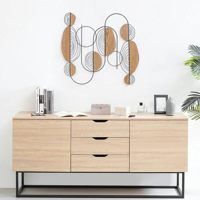 Gambar Informa Hiasan Dinding Multi Abstract Besi & Kayu 76.2x71.8 cm - Mix
