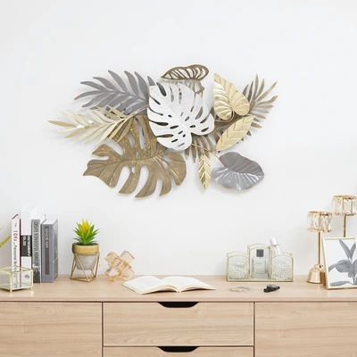 Gambar Informa Hiasan Dinding Multi Leaves Besi 48.9x89.5 cm - Mix