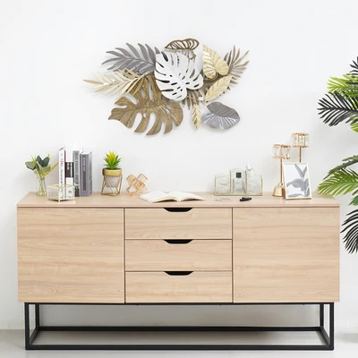 Gambar Informa Hiasan Dinding Multi Leaves Besi 48.9x89.5 cm - Mix