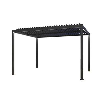 Gambar Soleil Pergola Atap Kanopi Aluminium 3x4 Meter - Abu-Abu Muda