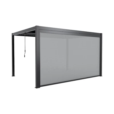 Gambar Soleil Part Screen Side Atap Kanopi Aluminium Zip 4 Meter - Abu-Abu