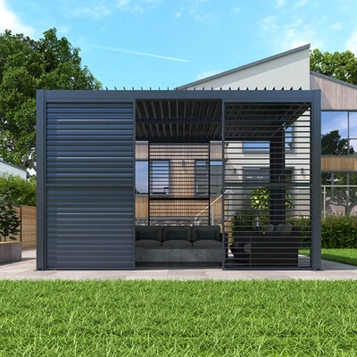 Gambar Soleil Part Turnover Louver Wall Atap Kanopi 90 cm - Abu-Abu Muda