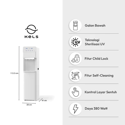 Gambar Kels Corvo Dispenser Air Digital P-Filter & UV Bottom Loading