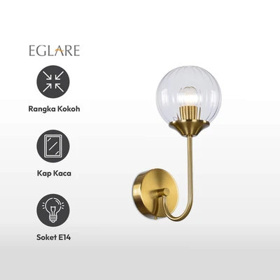 Gambar Eglare Lavina Lampu Dinding Hias E14 - Brass