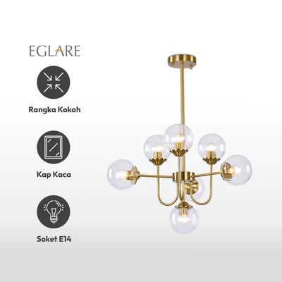 Gambar Eglare Lavina Lampu Gantung Hias 7L E14 - Brass