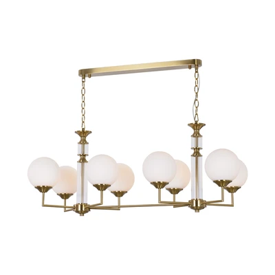 Gambar Eglare Elena Lampu Gantung Hias Dining  8l E14 - Brass/putih