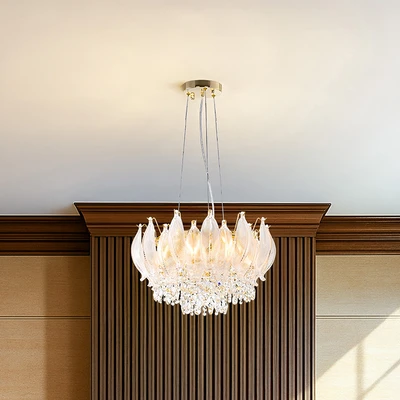 Gambar Eglare Thalia Lampu Gantung Hias 8L E14 - Brass/Putih