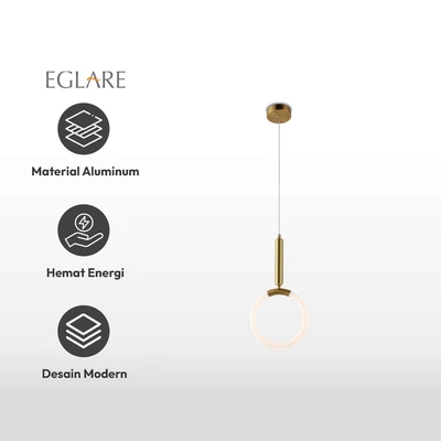 Gambar Eglare Odelia Lampu Gantung Hias LED 7 Watt 3CCT - Brass