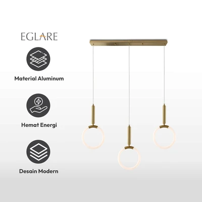 Gambar Eglare Odelia Lampu Gantung Hias LED 3L 30 Watt 3CCT Long